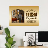 Golden 75. Geburtstag Weltmeisterschaft für kunden Poster (Heimbüro)