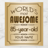 Golden 85. Geburtstagsfeier Weltklasse Weinetikett (Einzelnes Label)