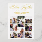 Golden 8 Fotos Whimsile Better Together Zitat Folieneinladung (Vorderseite)