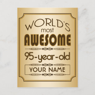 Golden 95. Geburtstag Celebration World Best Fabul Einladungspostkarte