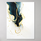 Golden Abstrakt Art Illuminiertes Poster Foil Gold (Vorderseite)