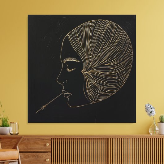 Golden Abstrakt Art Prints Leinwanddruck (Insitu (Wohnzimmer))
