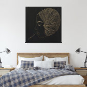 Golden Abstrakt Art Prints Leinwanddruck (Insitu (Schlafzimmer))