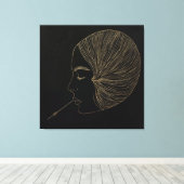 Golden Abstrakt Art Prints Leinwanddruck (Insitu (Holzboden))