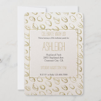 Golden Abstrakt Circles - Geburtstag Einladung
