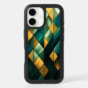 Golden Abstrakt Green Geometric