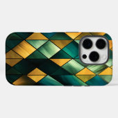 Golden Abstrakt Green Geometric Case-Mate iPhone Hülle (Rückseite (Horizontal))