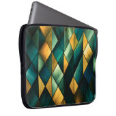 Golden Abstrakt Green Geometric Laptopschutzhülle (Vorne Rechts)