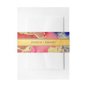 Golden Abstrakt Jewel Tone Art Wedding Einladungsbanderole