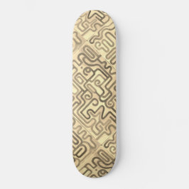 Golden Abstrakt Maze Ethnic Tribal Gold Cool Künst Skateboard