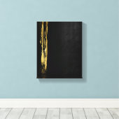Golden Abstrakt Painting Black Background Leinwanddruck (Insitu (Holzboden))