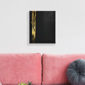 Golden Abstrakt Painting Black Background Leinwanddruck (Insitu (Wohnzimmer))