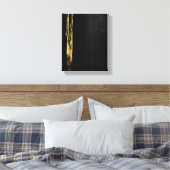 Golden Abstrakt Painting Black Background Leinwanddruck (Insitu (Schlafzimmer))