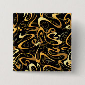 Golden Abstrakt Swirl Muster Button (Vorderseite)