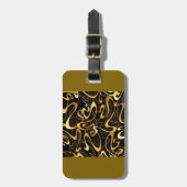 Golden Abstrakt Swirl Muster Gepäckanhänger (Vorderseite vertikal)