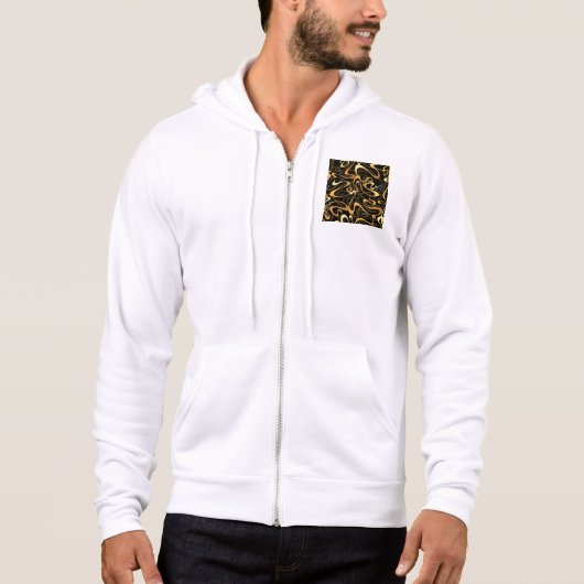 Golden Abstrakt Swirl Muster Hoodie (Vorderseite)