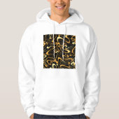 Golden Abstrakt Swirl Muster Hoodie (Vorderseite)