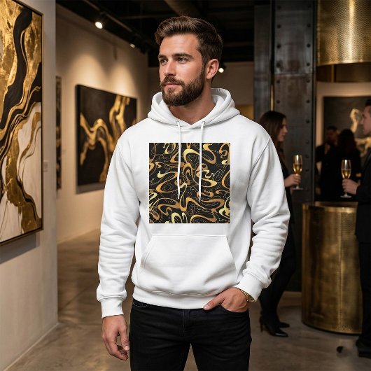 Golden Abstrakt Swirl Muster Hoodie