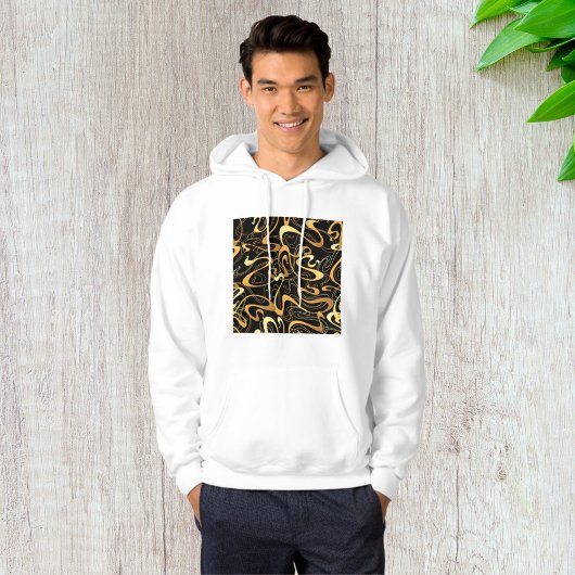 Golden Abstrakt Swirl Muster Hoodie