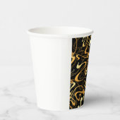 Golden Abstrakt Swirl Muster Pappbecher (Rechts)