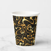Golden Abstrakt Swirl Muster Pappbecher (Vorderseite)