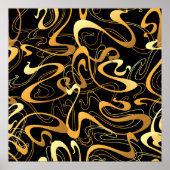 Golden Abstrakt Swirl Muster Poster (Vorne)
