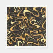 Golden Abstrakt Swirl Muster Serviette (Vorderseite)