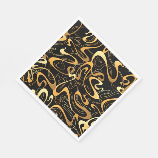 Golden Abstrakt Swirl Muster Serviette (Ecke)