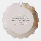 Golden Abstrakt Verheiratet und Frohe Weihnachten  Ornament Karte (Rückseite)