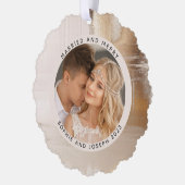 Golden Abstrakt Verheiratet und Frohe Weihnachten  Ornament Karte (Links)