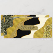 Golden Abstrakt Wave Modernes Gold-Geschenkgutsche Einladung (Vorne/Hinten)