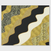 Golden Abstrakt Wave Modernes Gold Glam Trendy Geschenkpapier (Flach)