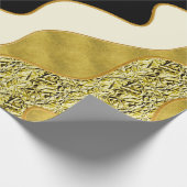 Golden Abstrakt Wave Modernes Gold Glam Trendy Geschenkpapier (Ecke)
