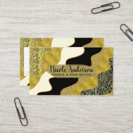 Golden Abstrakt Wave Modernes Gold Glam Trendy Visitenkarte