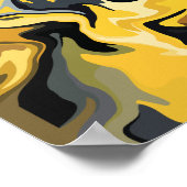 Golden Abstrakt Waves Poster (Ecke)