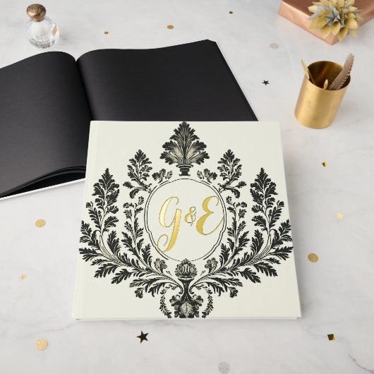 Golden Acanthus Elegance Gästebuch (Vorderseite Offen)