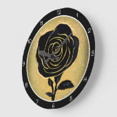 Golden Accent Black Rose  Große Wanduhr (Winkel)
