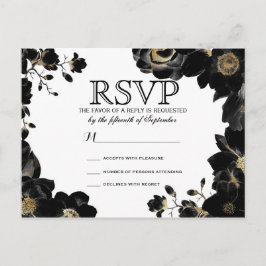 Golden Accented Black Floral UAWG Postkarten