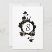 Golden Accented Black Floral Wünschen Gut Einladung (Rückseite)