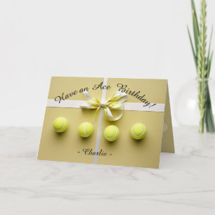 🎾 Golden Ace Birthday Bliss Karte