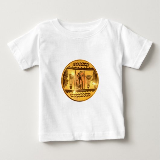Golden African Ethnic Art Print Design Baby T-shirt (Vorderseite)