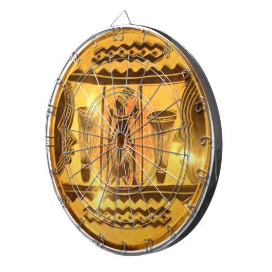 Golden African Ethnic Art Print Design Dartscheibe (Vorderseite rechts)