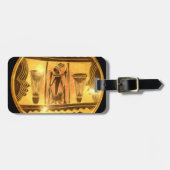 Golden African Ethnic Art Print Design Gepäckanhänger (Vorderseite horizontal)