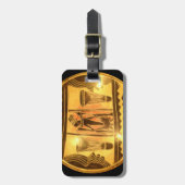 Golden African Ethnic Art Print Design Gepäckanhänger (Vorderseite vertikal)