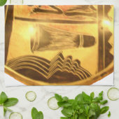 Golden African Ethnic Art Print Design Geschirrtuch (Gefaltet)