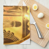 Golden African Ethnic Art Print Design Geschirrtuch (Viertel Falte)