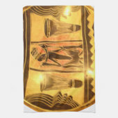 Golden African Ethnic Art Print Design Geschirrtuch (Vertikal)