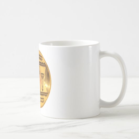 Golden African Ethnic Art Print Design Kaffeetasse (Rechts)