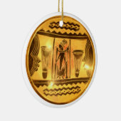 Golden African Ethnic Art Print Design Keramikornament (Rechts)