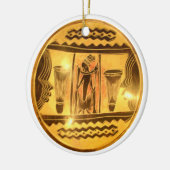Golden African Ethnic Art Print Design Keramikornament (Links)